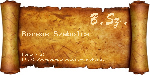 Borsos Szabolcs névjegykártya
